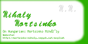 mihaly mortsinko business card